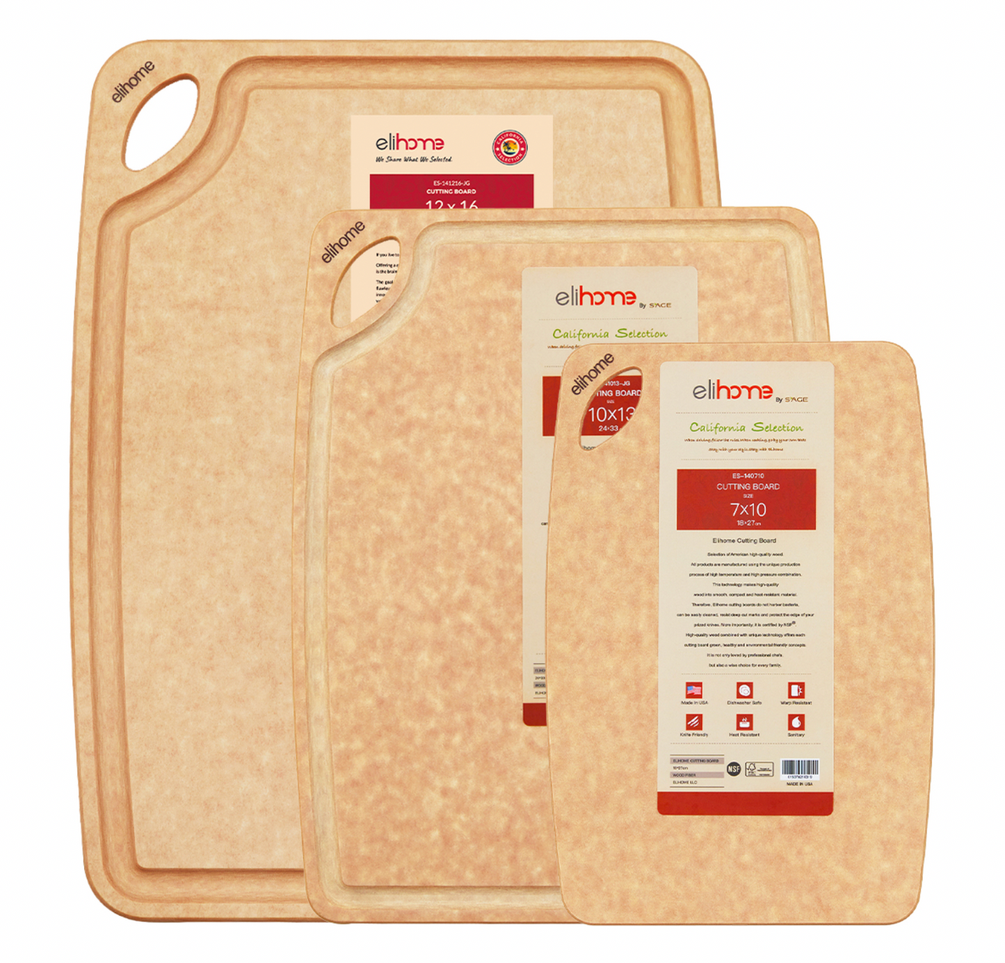 Classic 3 Piece Cutting Board Set