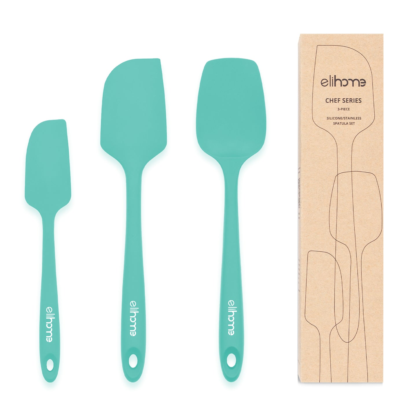 3 Piece Silicone Spatula Set - Blue