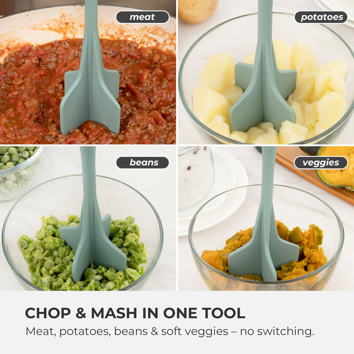 Silicone Classic 4-Blade Ground Meat Chopper & Masher