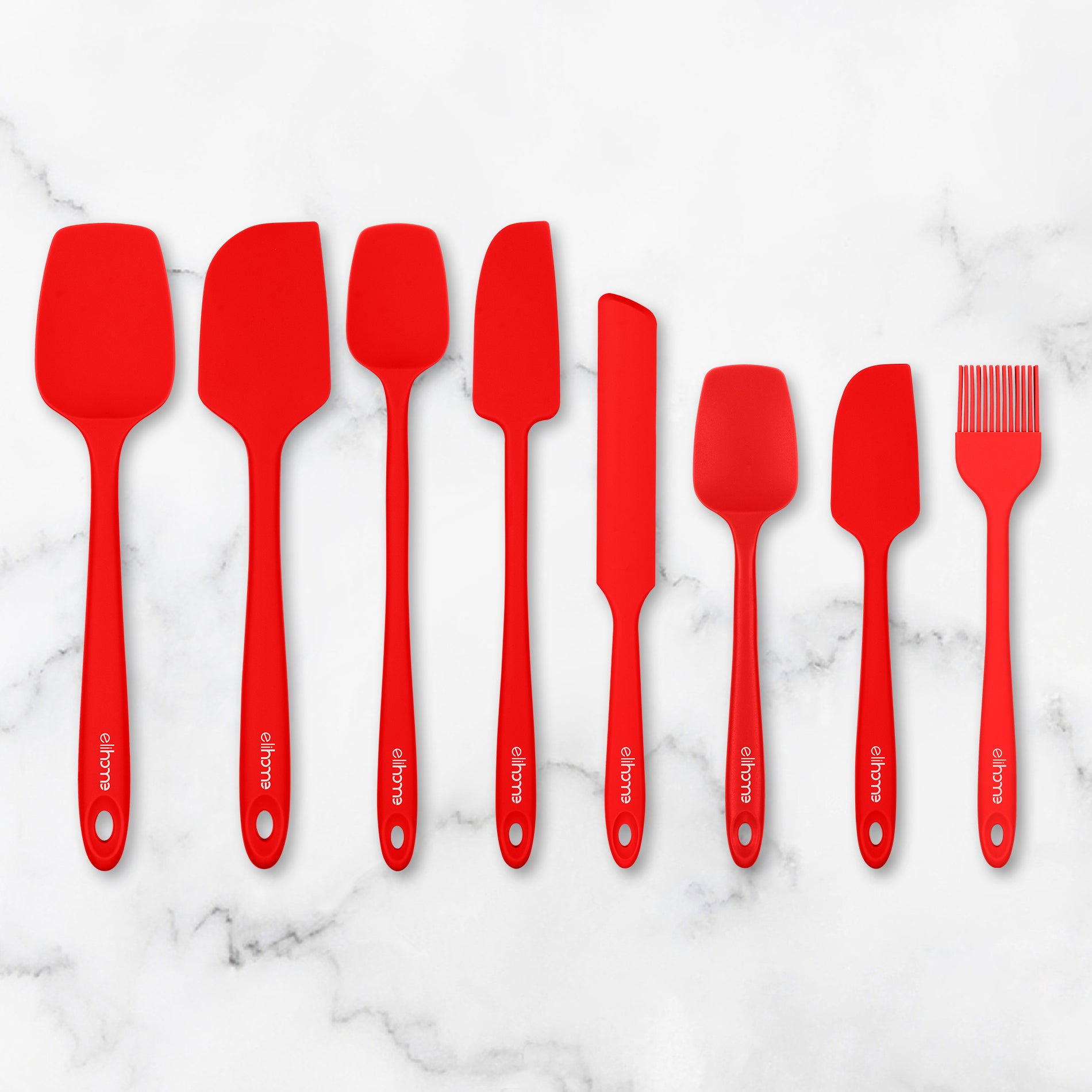 3 Piece Silicone Spatula Set - Red