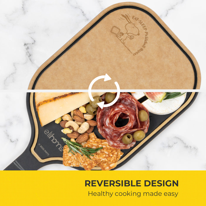 ピックルボール シャルキュトリー カッティングボード -「食べて、寝て、ピックルボールを繰り返す」