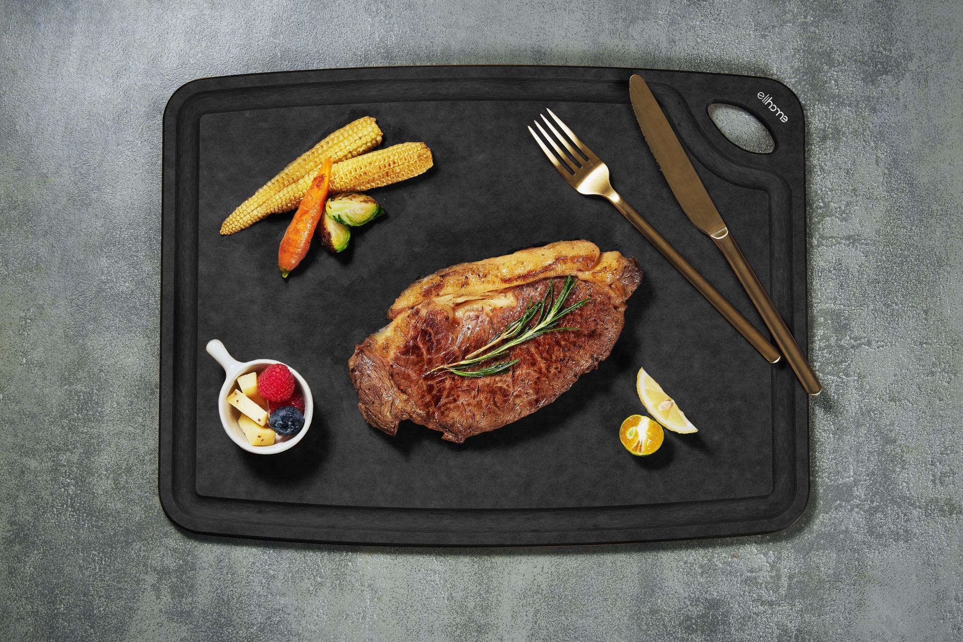 Classic Series 10 x 13 x 1/4 Cutting Board - Medium- Black Color