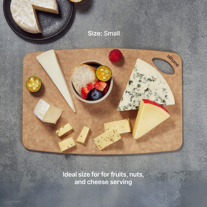 Elihome Classic Series 2 Piece Cutting Board Set (S+M) - Small board in use on kitchen countertop