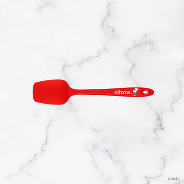 Red spatula with 'elihave' branding on a marble background