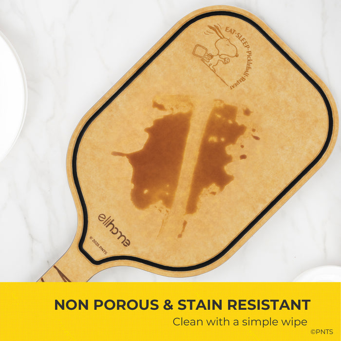 Wooden paddle with a stain on a white background, featuring the brand 'Eltone'.