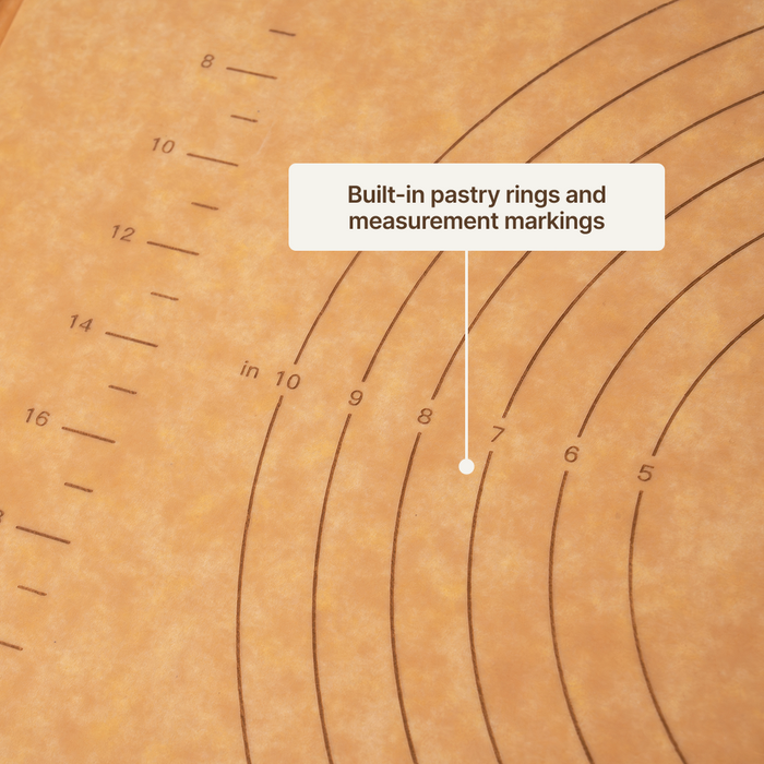 Elihome Multi-Purpose Baking & Pastry Board 18" x 15" - built-in pastry rings and measurement markings