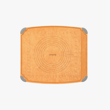 Elihome Multi-Purpose Baking & Pastry Board 18" x 15" - wood fiber pastry board with measurement markings and rolling pin