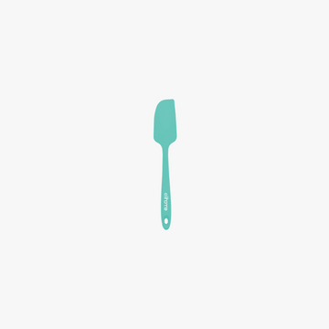 Elihome Mini Silicone Spatula in Tiffany Blue, 8.7 inches by 1.5 inches with seamless one piece design, reinforced steel core and ergonomic non-slip handle