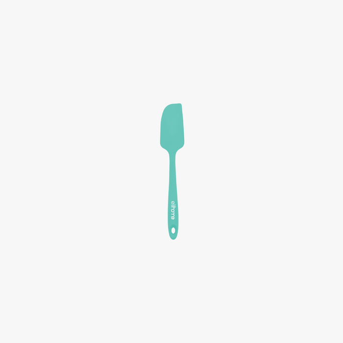 Elihome Mini Silicone Spatula in Tiffany Blue, 8.7 inches by 1.5 inches with seamless one piece design, reinforced steel core and ergonomic non-slip handle