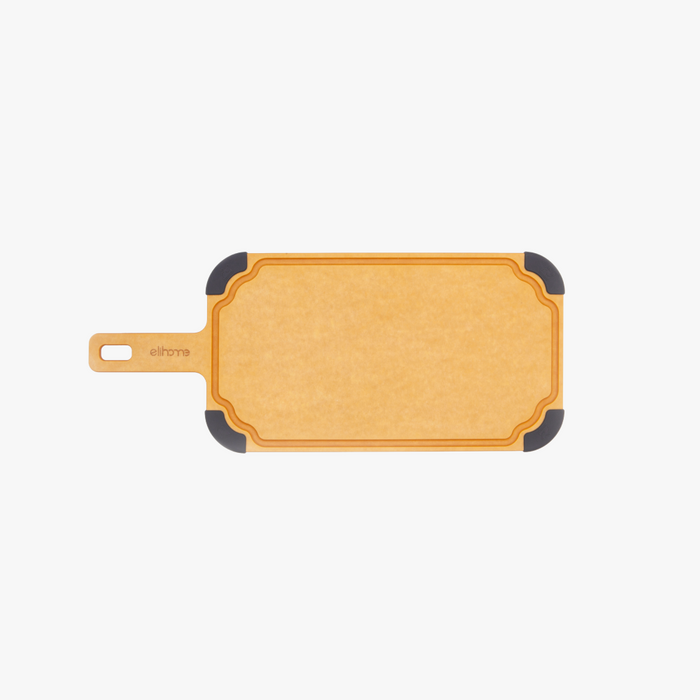 Elihome Paddle Series Cutting and Serving Board with Handle, Large 18" x 7.5" - wood fiber paddle board with juice groove and non-slip corners