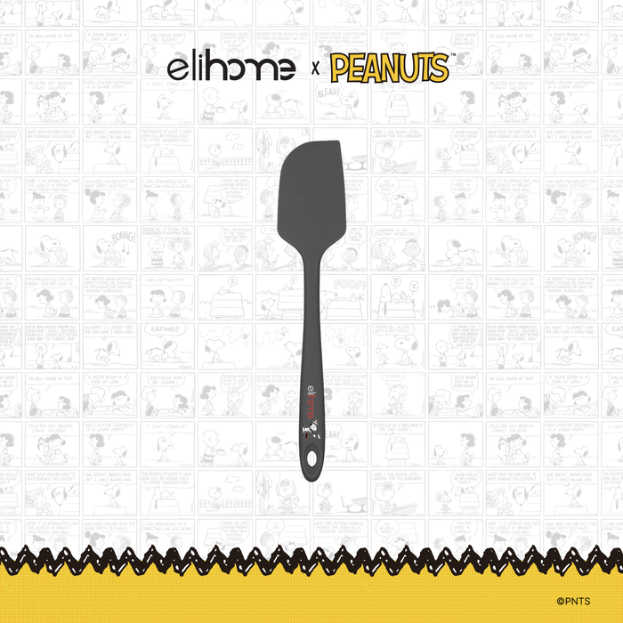 Elihome x Peanuts Classic Silicone Spatula, 11 inches by 2.2 inches in Grey with official Snoopy artwork on the handle