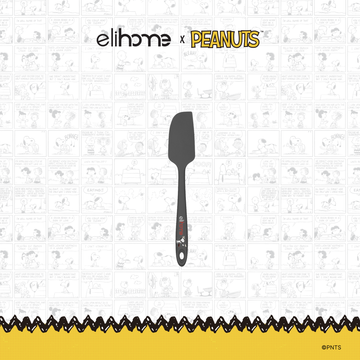 Elihome x Peanuts Mini Silicone Spatula, 8.7 inches by 1.5 inches in Grey with official Snoopy artwork on the handle