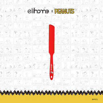 Elihome x Peanuts Silicone Spreader, 10 inches by 1.1 inches in Red with official Snoopy artwork on the handle