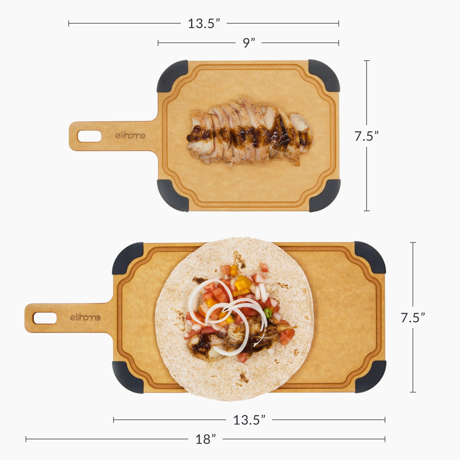 Paddle Series Cutting & Serving Board with Handle, Small 13