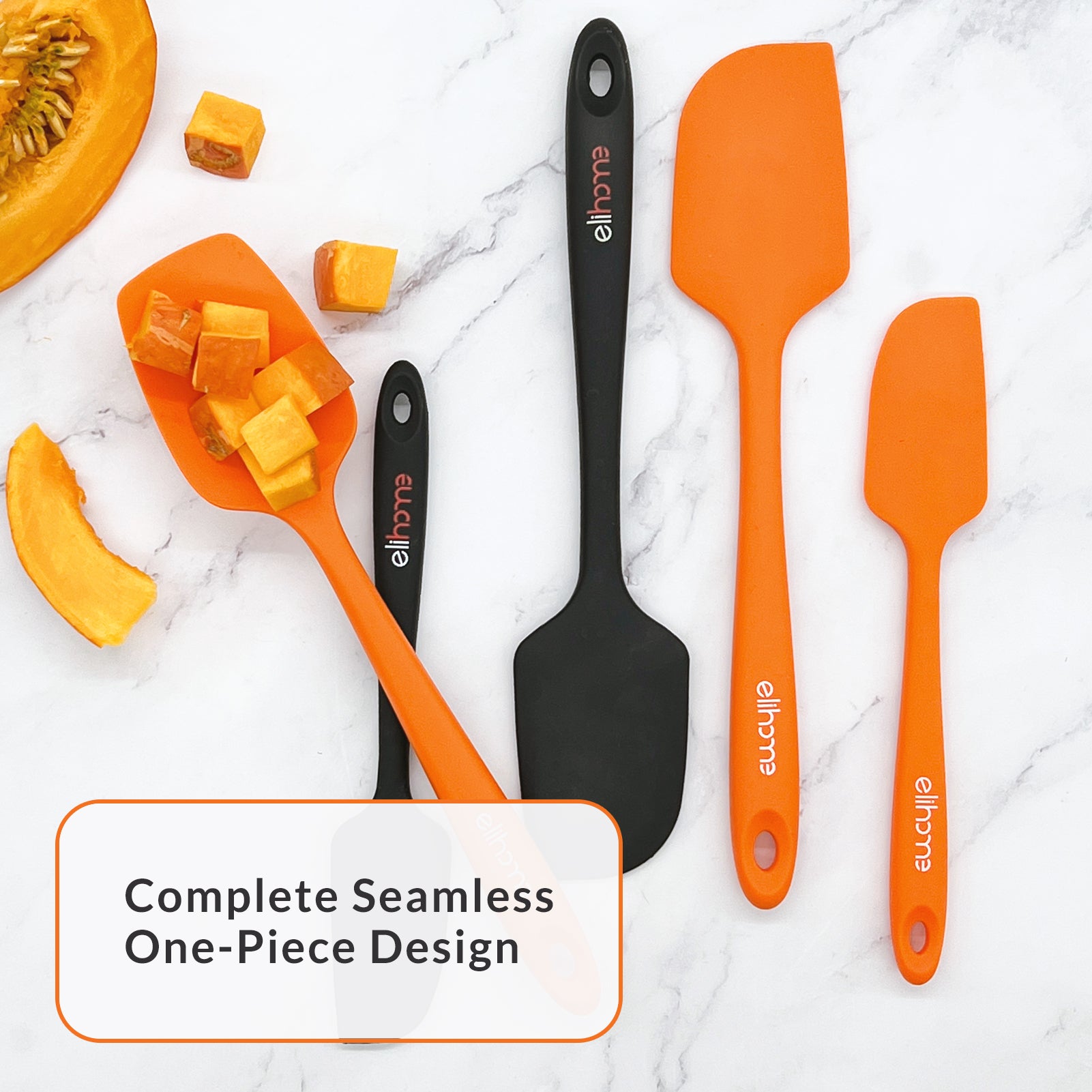 Orange Silicone Spatula | 3 Piece Silicone Spatula | Elihome