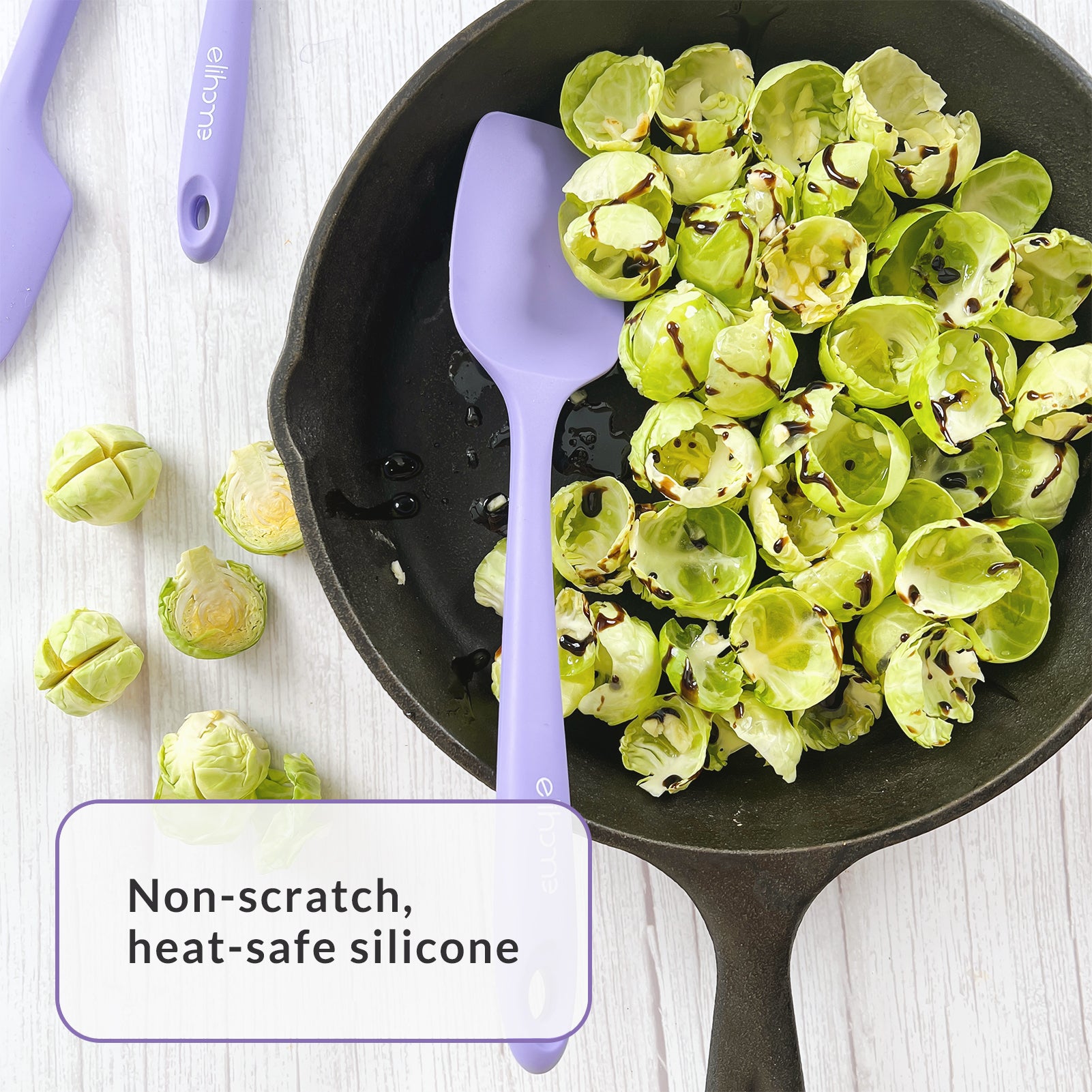 Flexible 3-Piece Silicone Spatula Set, Heat Resistant, BPA Free (Green)