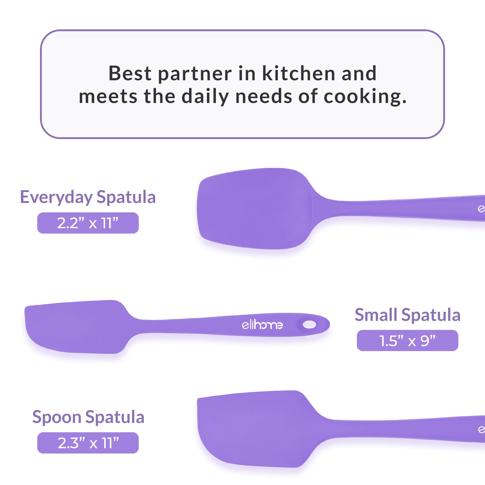 High Heat Resistant Silicone Spatula Set of 4 | U-Taste Purple