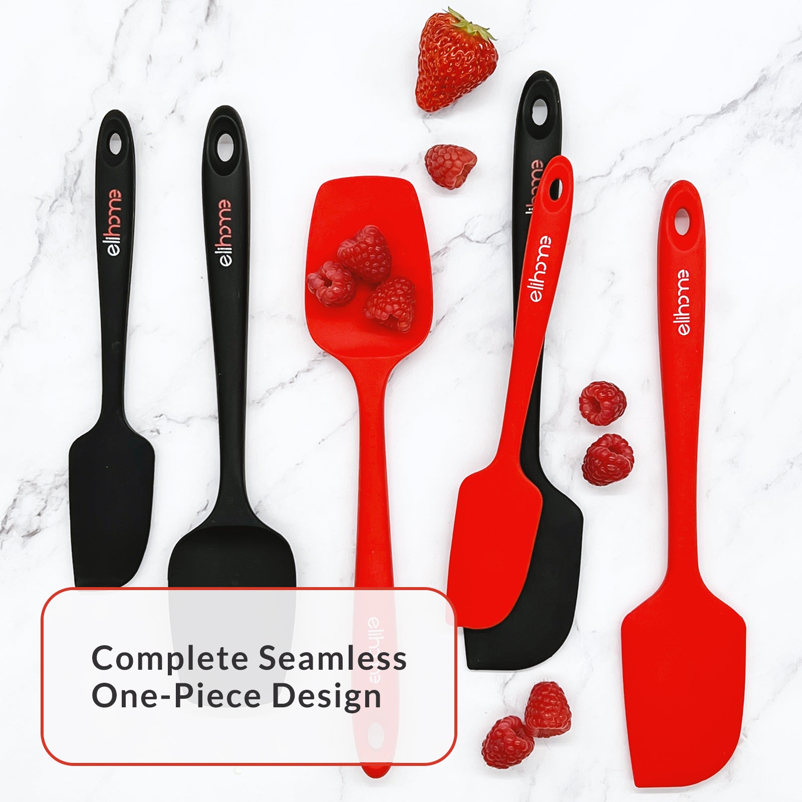 Red Silicone Spatula | 3 Piece Silicone Spatula | Elihome