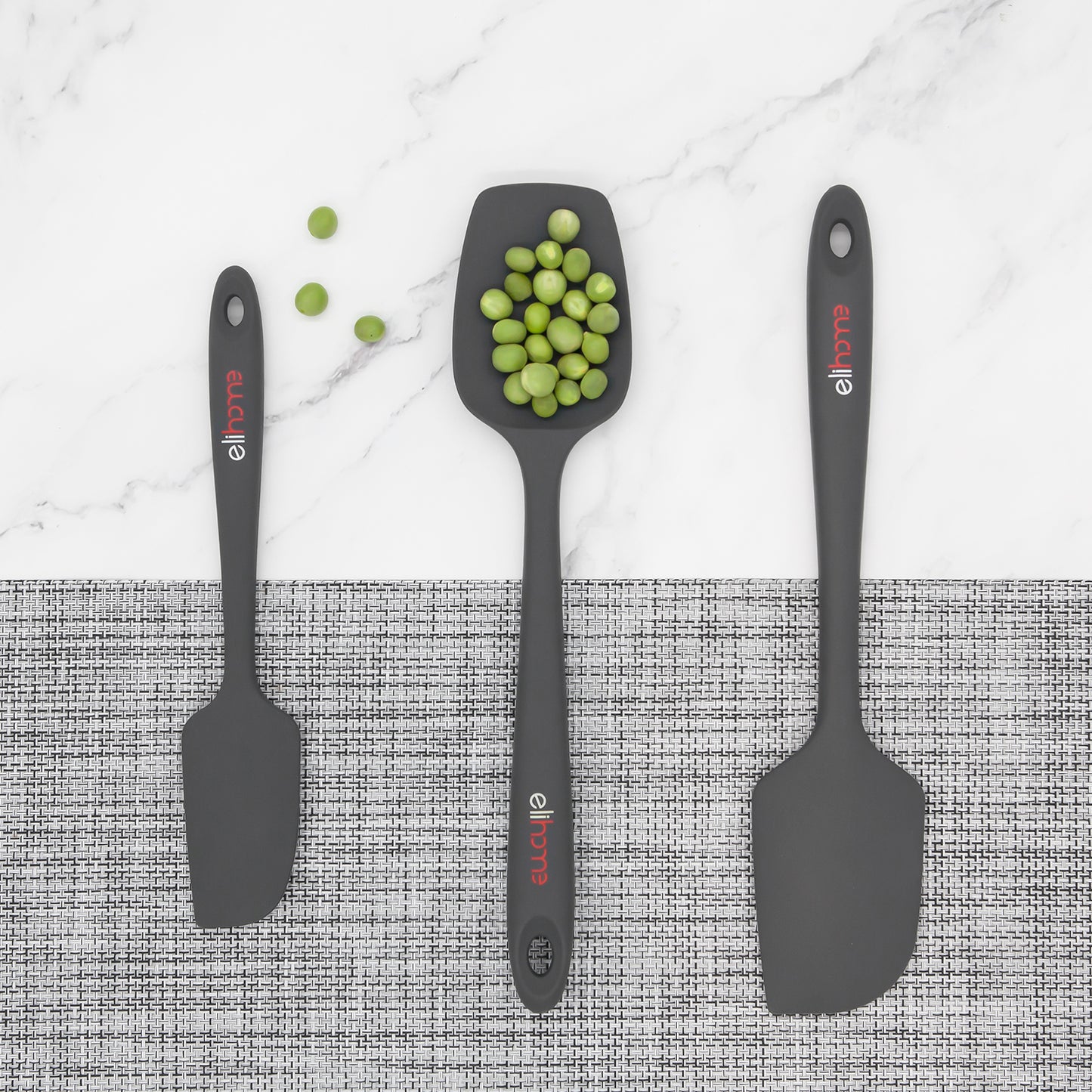 Grey Silicone Spatula | 3 Piece Silicone Spatula | Elihome