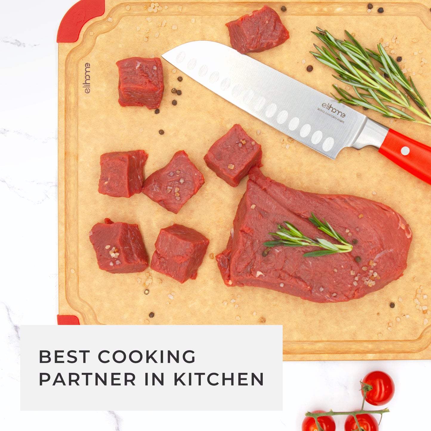 12 x 16 x 1/4 Cutting Board - Non Slip & Color Code - Large