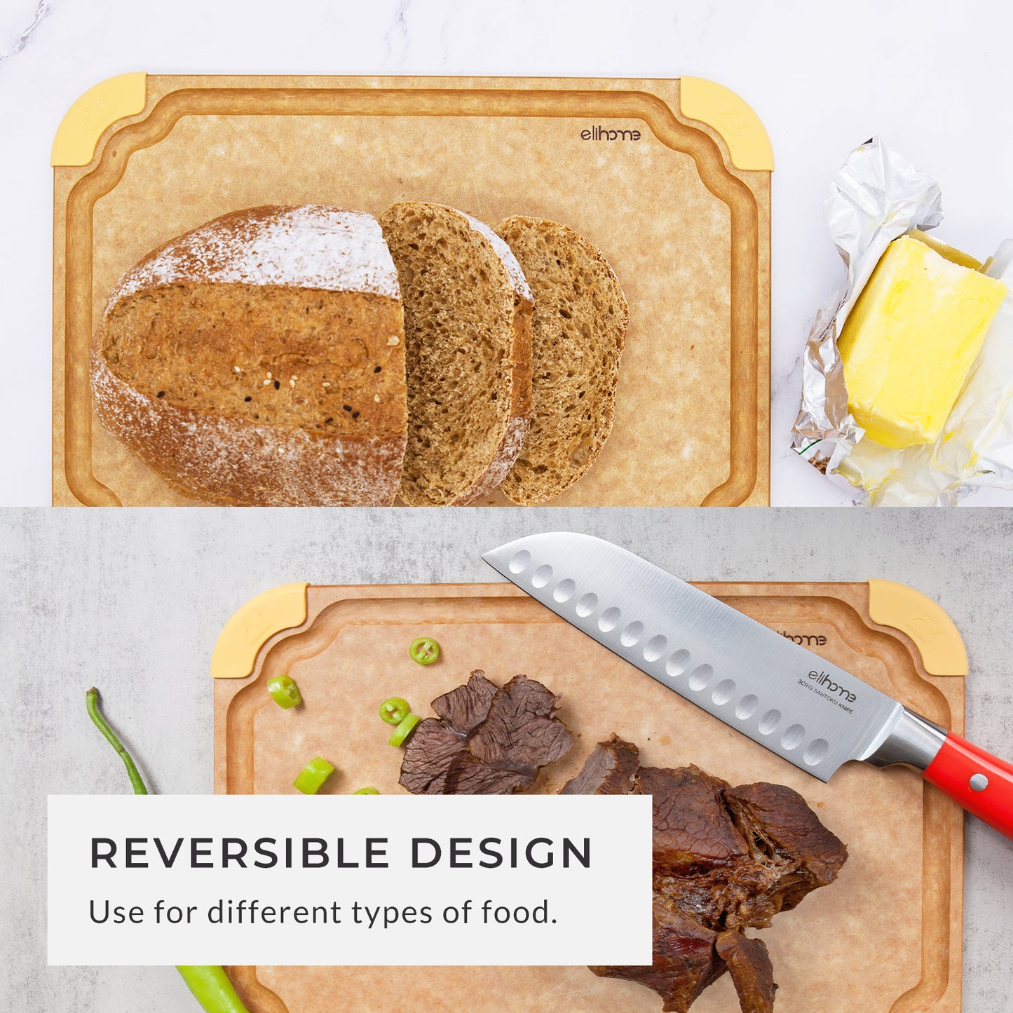 10 x 13 x 1/4 Cutting Board - Non Slip & Color Code - Medium